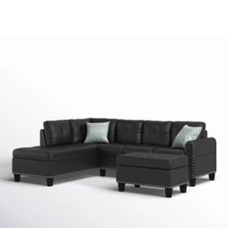 Wide Left Hand Facing Sofa With Ottoman 