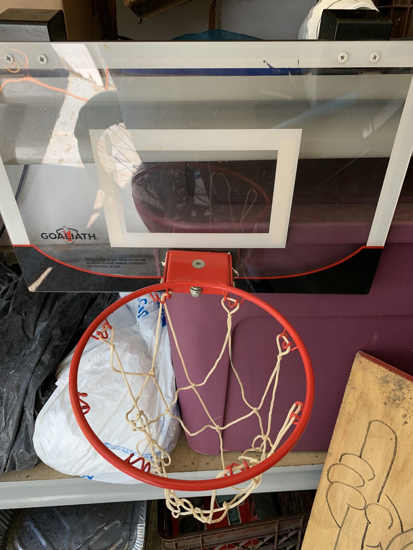 Goaliath 18” X 12” Basketball Hoop - Attaches To Closet Or Door.