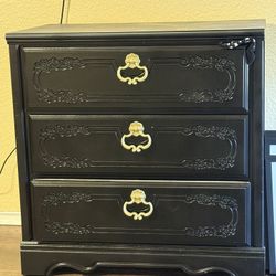 Black And Gold Nightstand 
