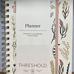 Threshold Undated Calendar Planner Organizer Book Stickers Notes 6.37"