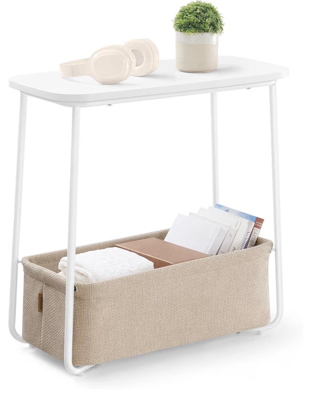 Side table With Storage Bin