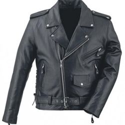 New Men’s Motorcycle Leather Jacket With Tag