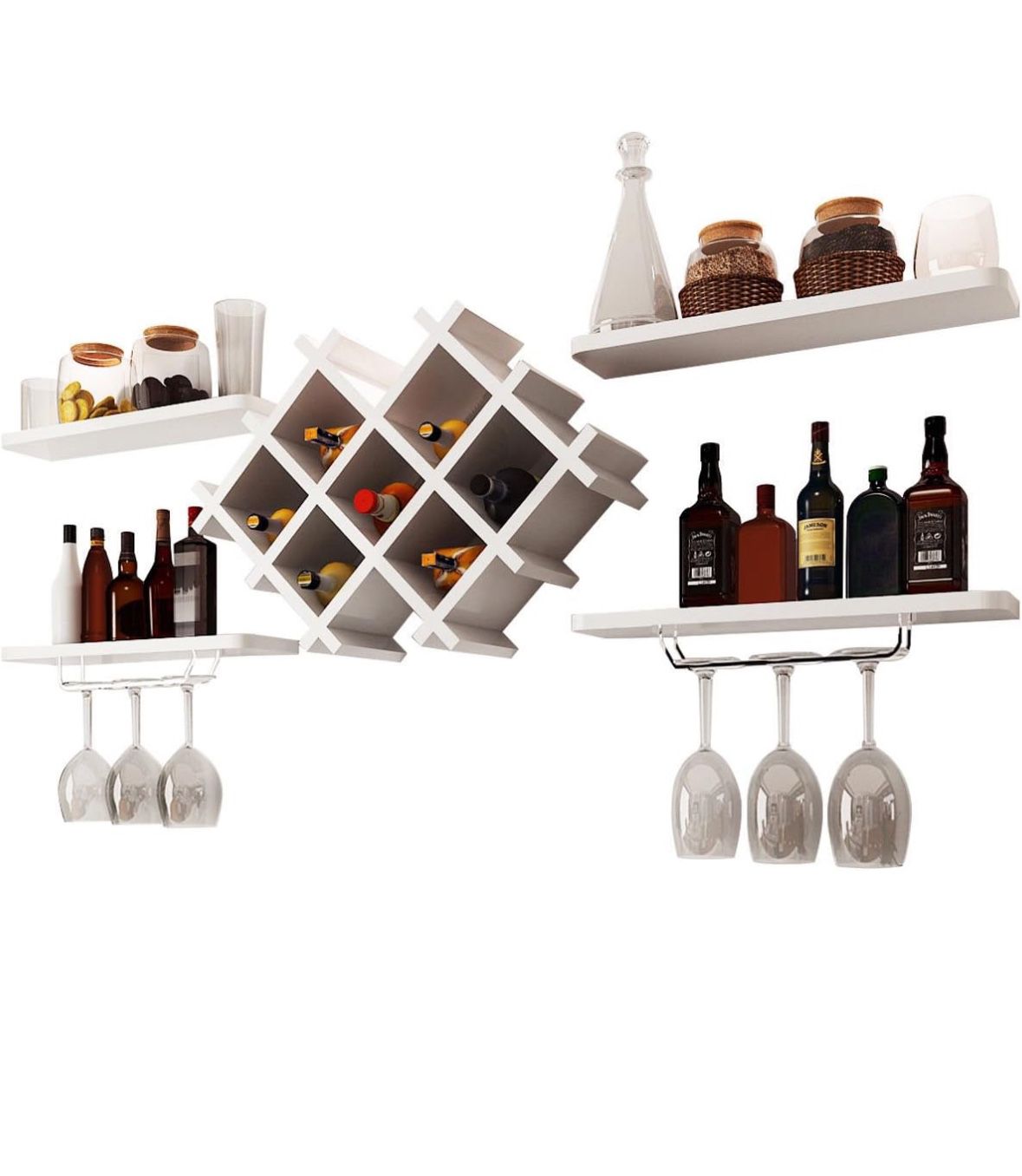 Wine Rack And Floating Shelfs