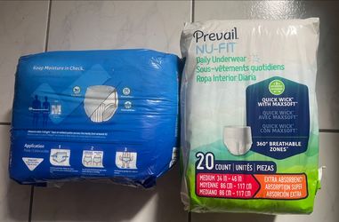 10 adult 20 count diapers Medium