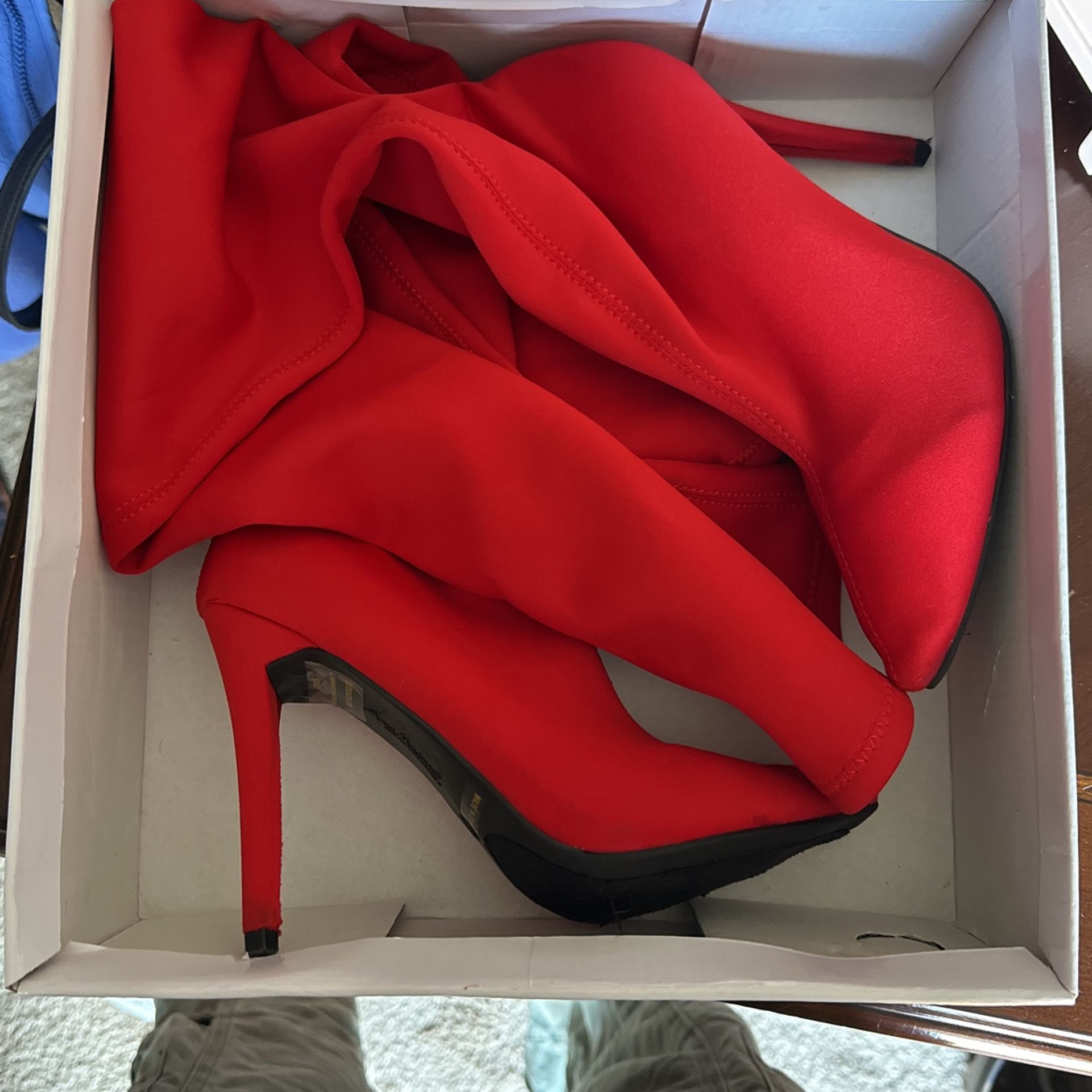 Red Thigh High Boots