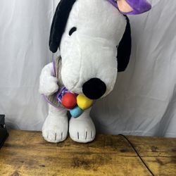 Giant standing Snoopy Easter Plush Holding Egg Basket 2015 New No Tags