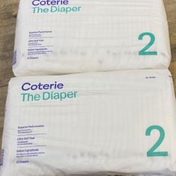 3 Bags Of Coterie Diapers, Size 2