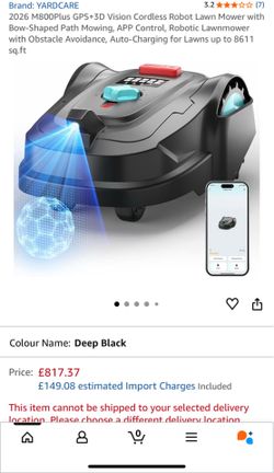 2026 M800Plus GPS+3D Vision Cordless Robot Lawn Mower with Bow-Shaped Path Mowing, APP Control, Robotic Lawnmower with Obstacle Avoidance, Auto-Chargi