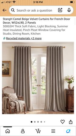 Beige Curtains 52x90”