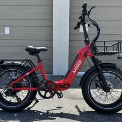DWMEIGI F1 750 Watts Folding Electric Bike In Red