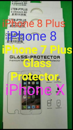 Tempered Glass Screen Protector for iPhone 7plus, iPhone 8 Plus, iPhone X