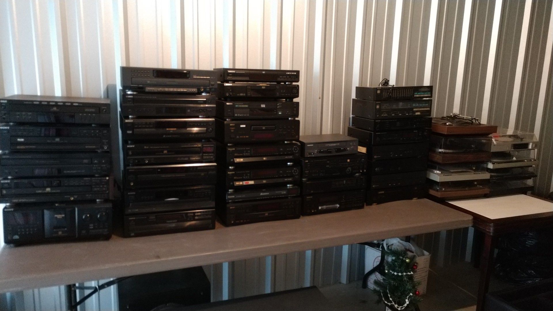 Vintage audio equipment, various components.