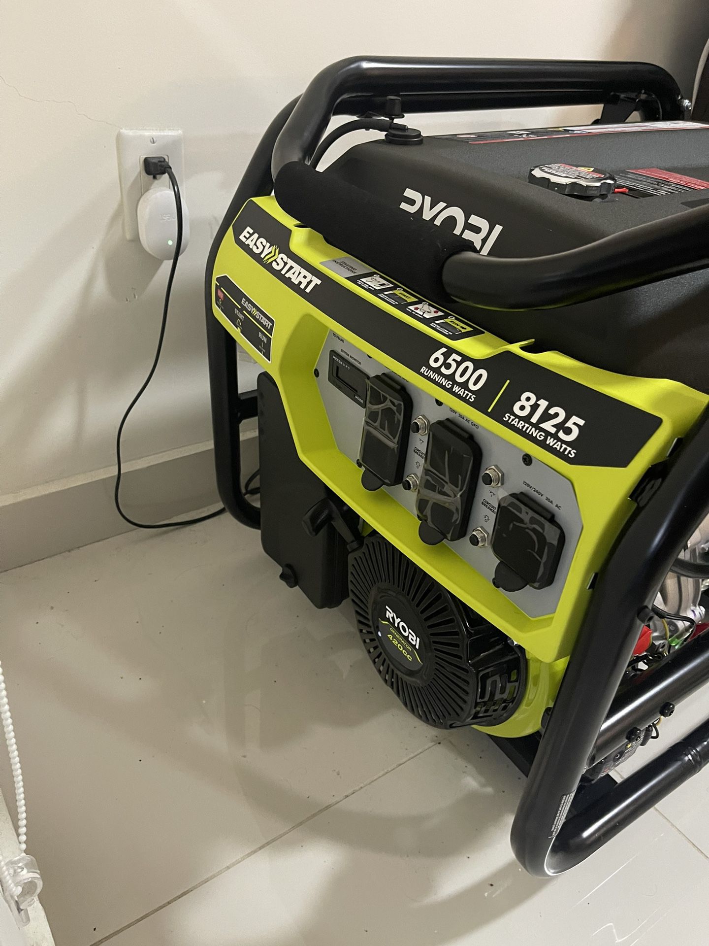 NEW RYOBI 6,500-Watt Portable Generator