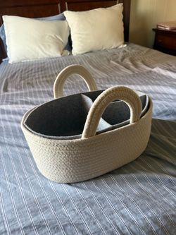 Baby cotton rope organizer basket with dividers make a offer
