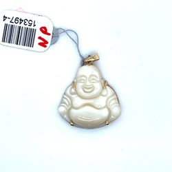 14kt Gold Mother Of Pearl Buddha Pendant 3.57grams 153497 4
