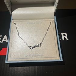 Sterling Silver Necklace Zodiac Sign Cancer Charm