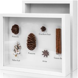 6pcs Shadow Box Frame White Shadow Box 8x10 Suitable for Displaying Dried Flowers, Photos, Handicrafts, Gifts for Birthday, Wedding, Anniversari