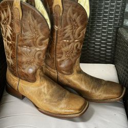 Like New! Mens Alfa Brown Leather Cowboy Boots 