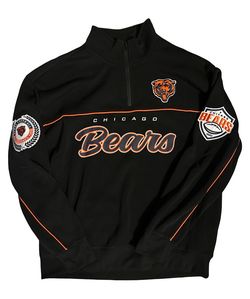 Chicago Bears NFL ULTRA GAME Fleece Pullover 1/4 Zip Turtleneck Sweatshirt - XL