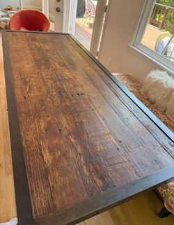 CUSTOM WOOD AND METAL TABLE