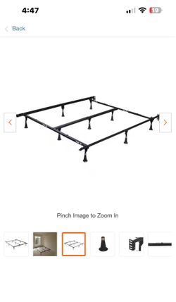 Black king metal bed frame