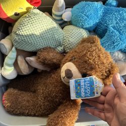 Bin Full Of Stuffed Animals And Dolls