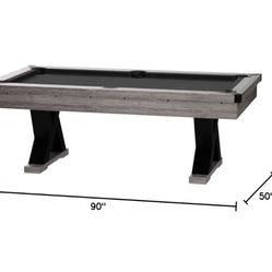 American Legend Kirkwood 90” Billiard Table with Rustic Finish, K-Shaped Legs and Black Cloth, Brown