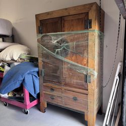 Wood Antique Armoire