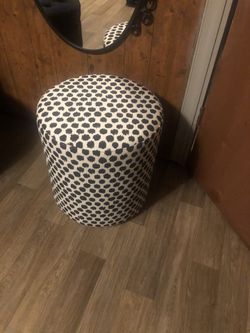 17 ”H16” W black and white ottoman