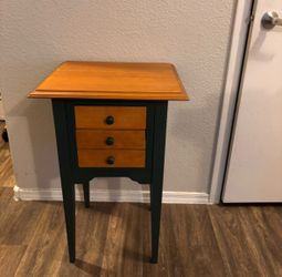 Two-Tone 3-Drawer Wood Side Table