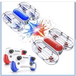 Veeniix 2 Player Mini Drone with Battle Mode Indoor RC Quadcopter Plane with 3D Flips, 360° Rotation, Circle Fly, Auto Hover, 4 Batteries, Gift for Bo
