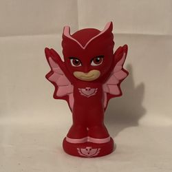 PJ Mask Owelette Bath Toy Red Pink Hard Plastic Replacement Piece 5” EUC