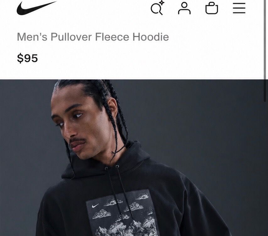 Nike black graphic pullover hoodie men’s size medium (tried on once never worn)