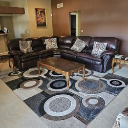 Leather Recliner Sectional Couch Set
