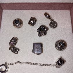 Pandora Charms And Safety Chain