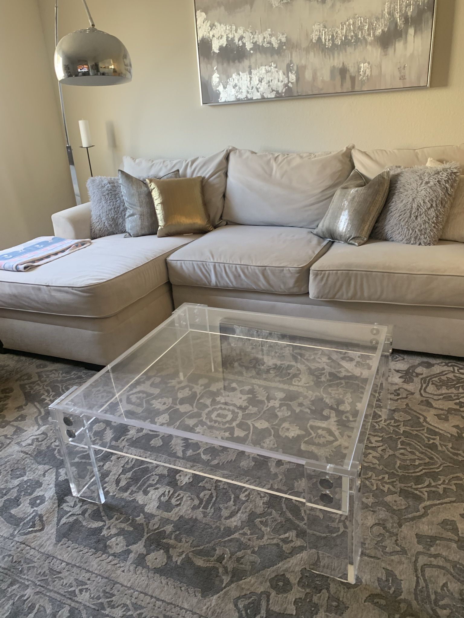 Clear Lucite Coffee Table