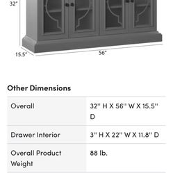 56” Console Buffet Table $149 New In Sealed Box