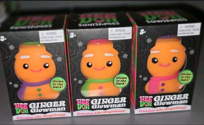 100% Authentic  Schylling  NeeDoh Ginger Glowman Crunch Set of 3