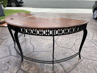 Office Furniture  Oval Wood Desk And Cabinet Fillers 