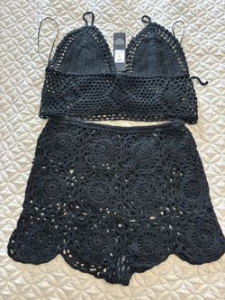 Black Crochet Set