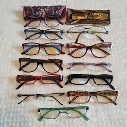 Lot Of 13 Women's +3.00 Fashion Casual Reading Glasses Various Colors