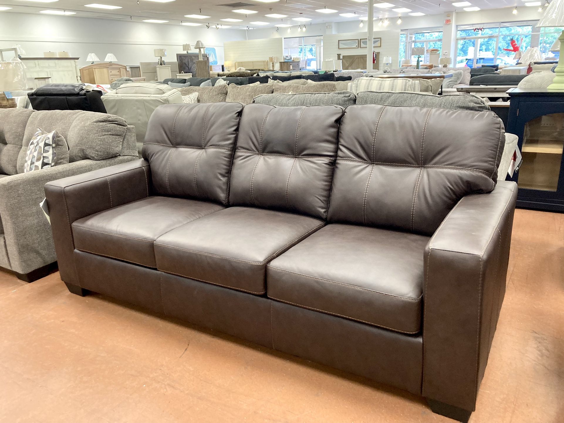New 85” Leather Sofa — SPECIAL