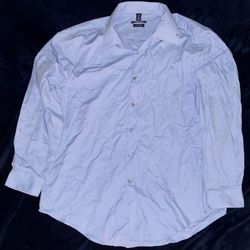 Van Heuson Slim Fit Dress Shirt Blue (Fresh Defense) 16 1/2 (32/33) Wrinkle Free