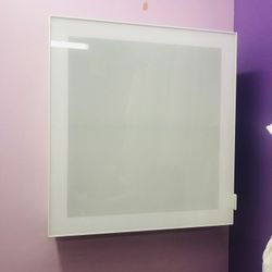 IKEA White Glass Bath Cabinet Shelf 