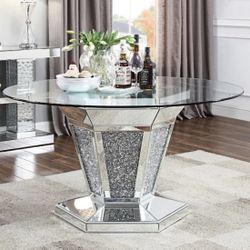 Brand New In Box Firm Price $960 Glam Mirrored Dining Table Chairs NOT Included 
