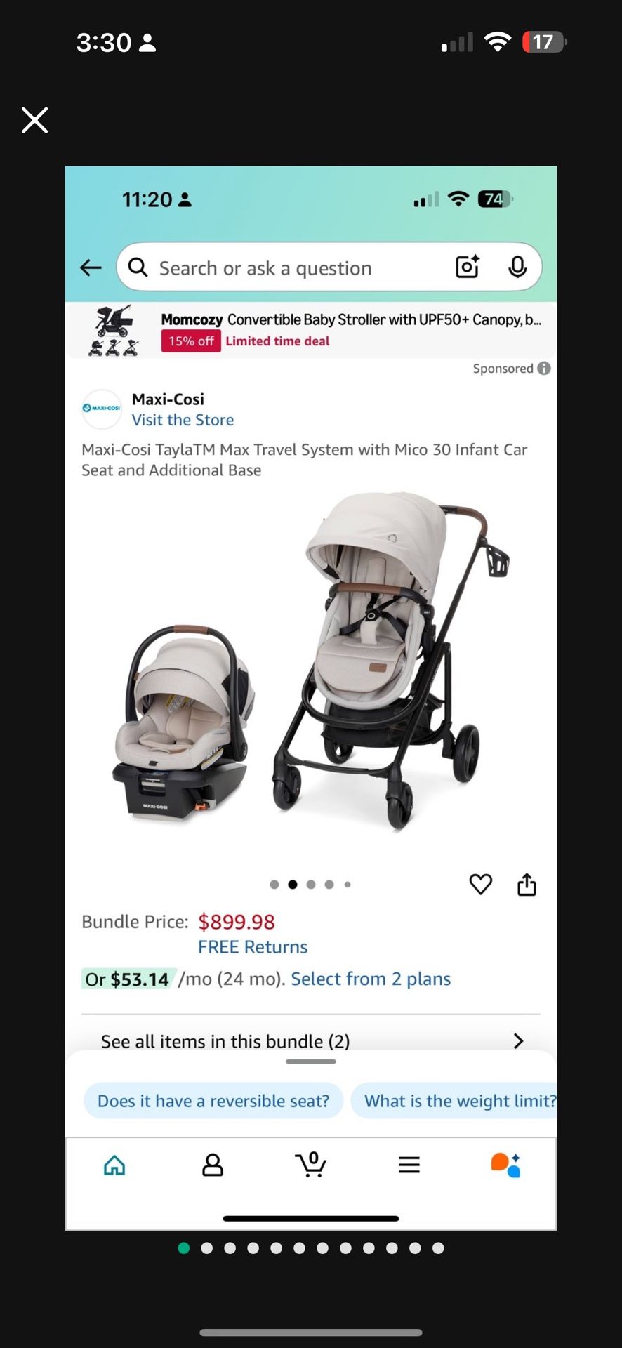 Baby Stroller And Car Seat Set
