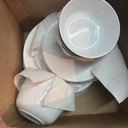 Ikea White dishes set, plates, bowls