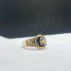 14k Solid Gold Horse Ring