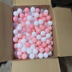 New Ball Pit Balls (100 Count) – Pink, White & Clear