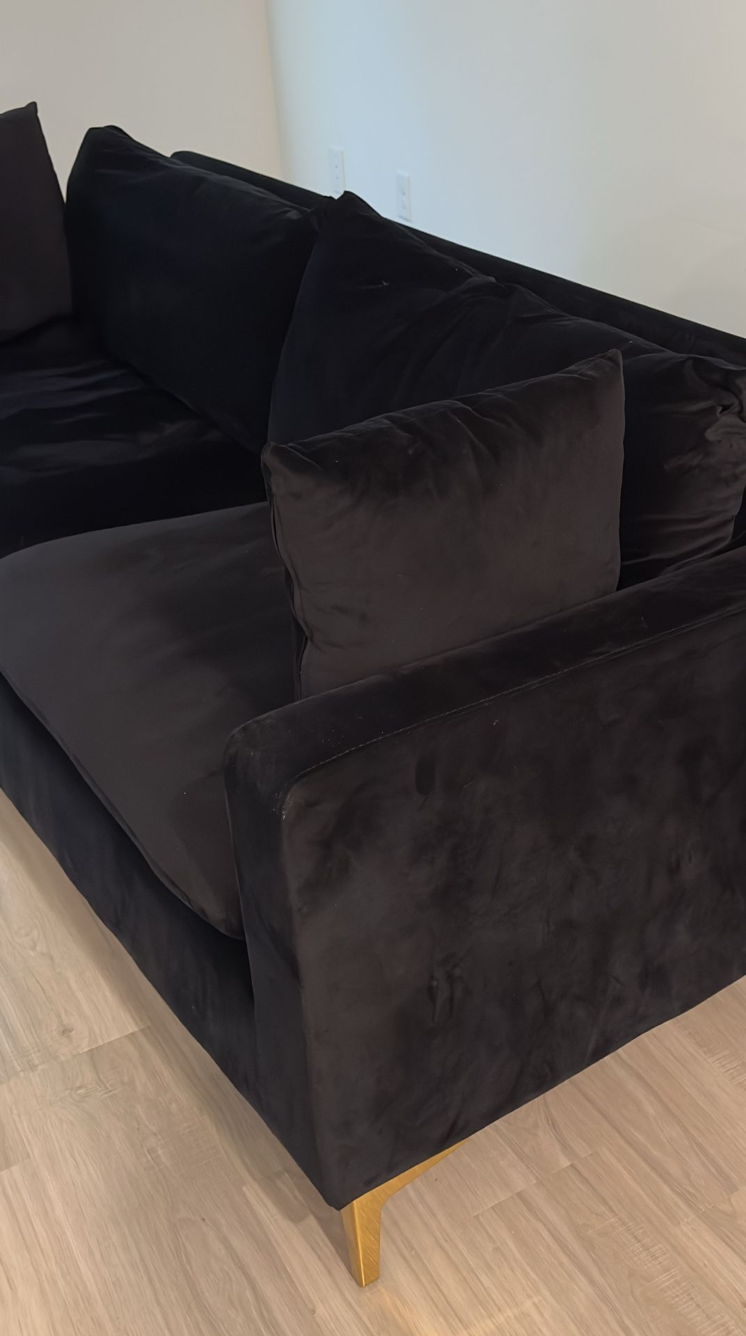 Black Velvet Couch/Loveseat